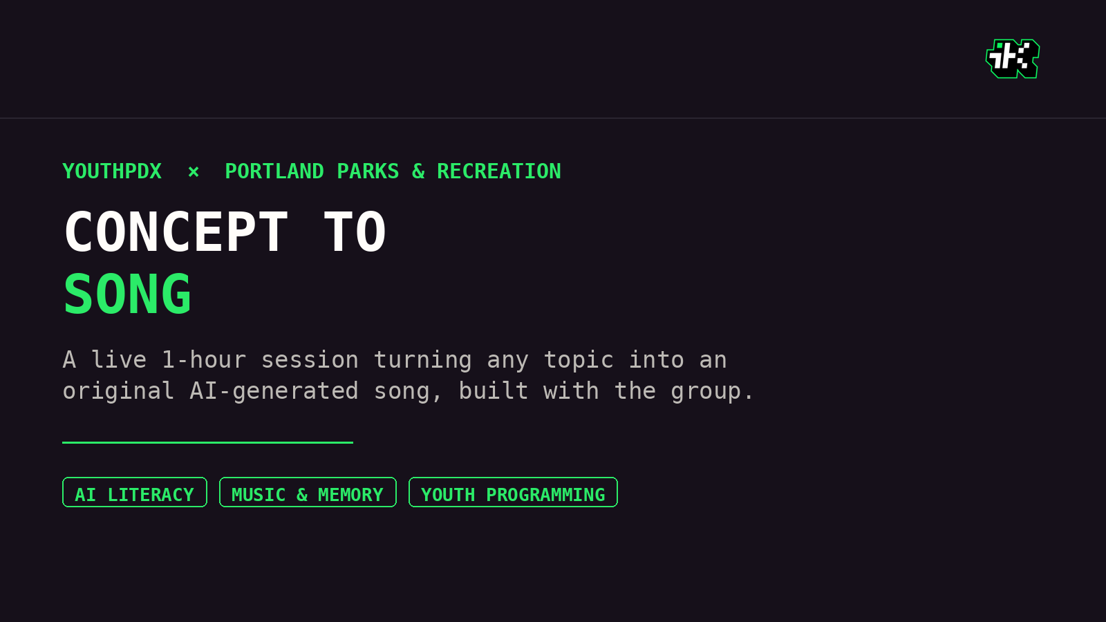 Concept to Song: YouthPDX AI Music Workshop