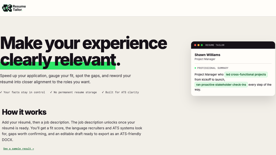 iTechnically Kan Resume Tailor App